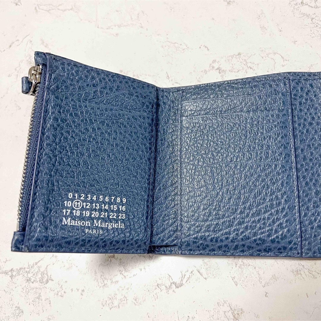 【未使用】希少 メゾン マルジェラ コンパクト 三つ折り財布 ブルー