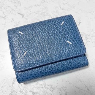 【未使用】希少 メゾン マルジェラ コンパクト 三つ折り財布 ブルー