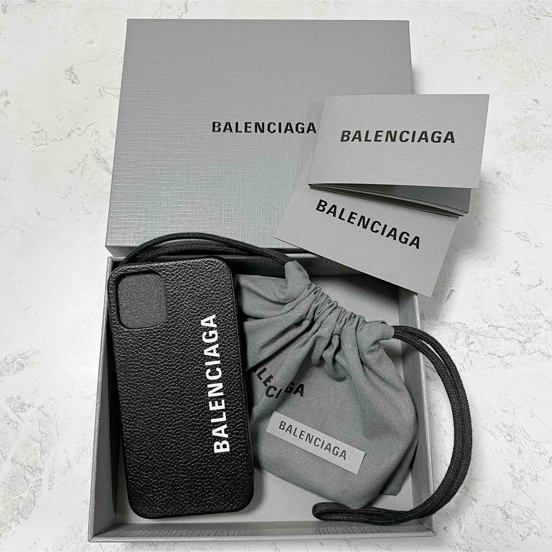 新品BALENCIAGA バレンシアガ ロゴ iPhoneケース 12mini