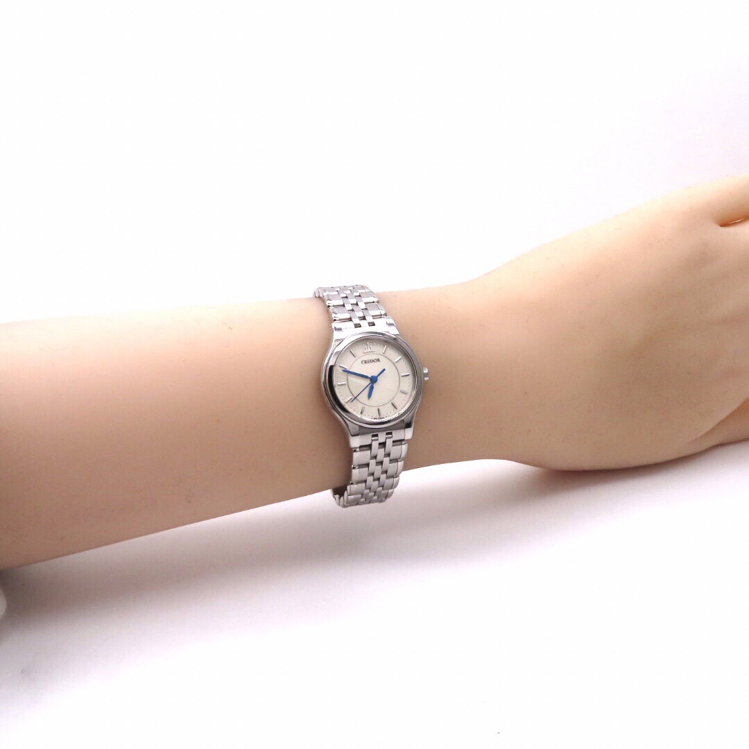 クレドールシグノ】SEIKO 'セイコー 時計' アイボリー 青針 ☆極美品☆-
