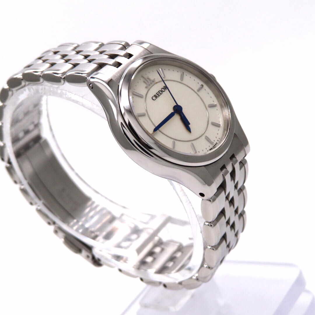 クレドールシグノ】SEIKO 'セイコー 時計' アイボリー 青針 ☆極美品☆-
