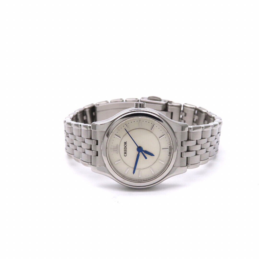 SEIKO - 【クレドールシグノ】SEIKO 'セイコー 時計' アイボリー 青針