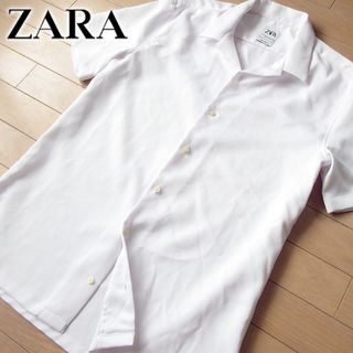 ザラ(ZARA)の超美品 (EUR)M ザラ ZARA メンズ 半袖シャツ ホワイト(シャツ)