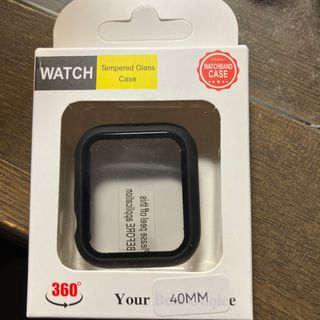 アップルウォッチ ハード カバー ブラック 40mm ガラスフィルム 保護 一体(モバイルケース/カバー)