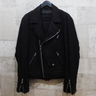 クロムハーツ(Chrome Hearts)のCHROME HEARTS シルク混リネンダブルライダースジャケット(ライダースジャケット)