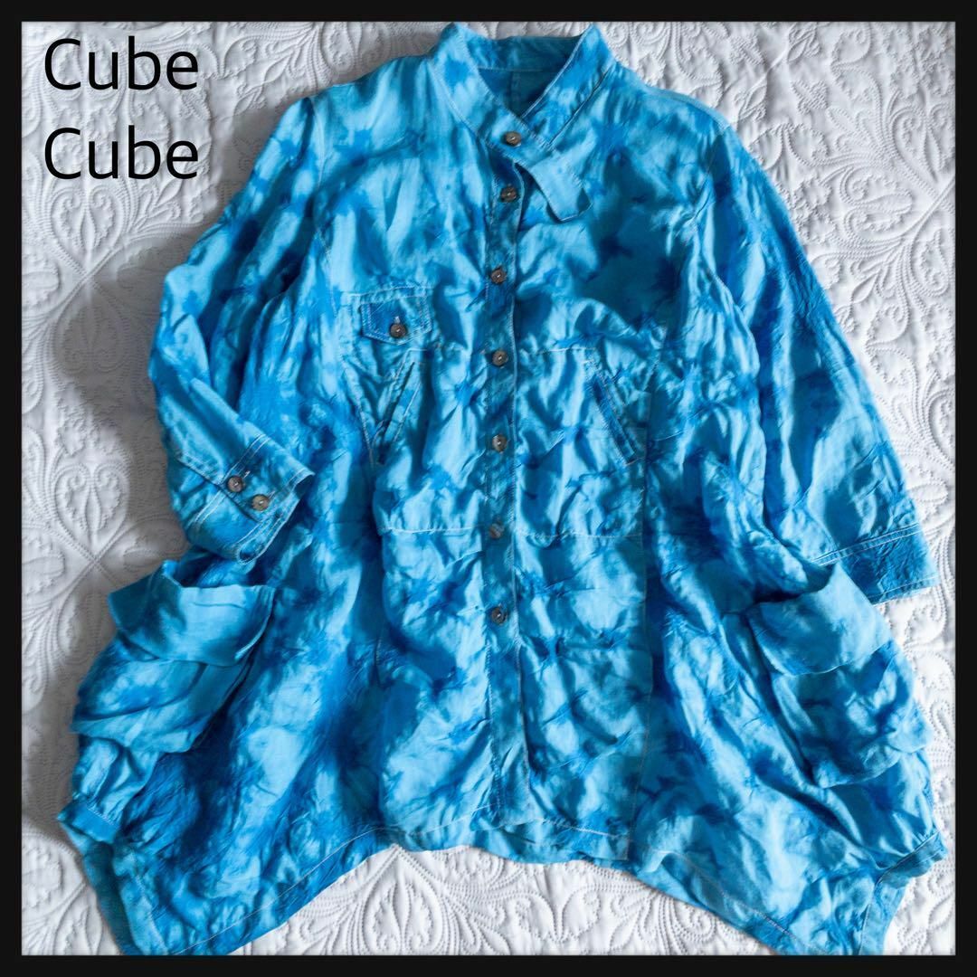 センソユニコcubecube リネン 麻 ブラウス 羽織り チュニック 38 | mdh