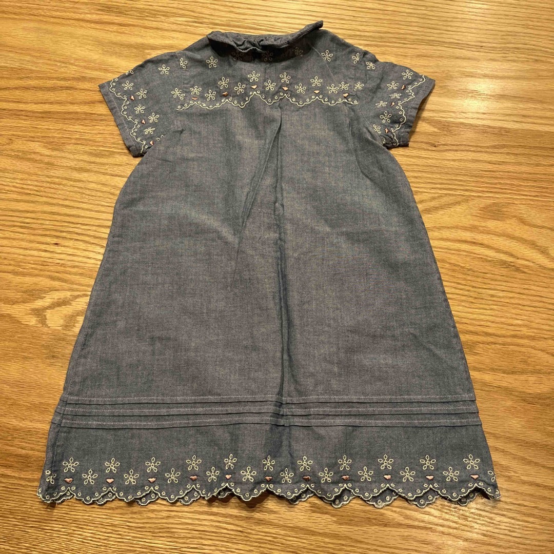 美品⭐️デニム風ワンピース キッズ/ベビー/マタニティのキッズ服女の子用(90cm~)(ワンピース)の商品写真