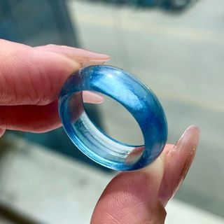 天然 アクアマリン リング ペンダントトップ 2Way 20.8mm(リング(指輪))