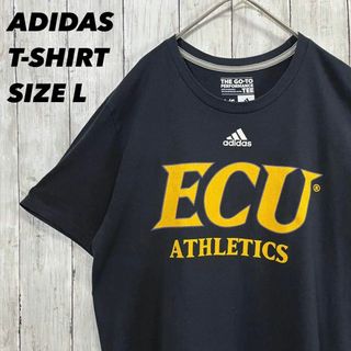 アディダス(adidas)のメンズ夏物　ADIDAS アディダス　カレッジプリントTシャツ　サイズLブラック(Tシャツ/カットソー(半袖/袖なし))