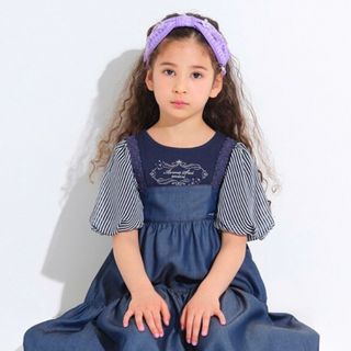 アナスイミニ(ANNA SUI mini)の新品タグ付　アナスイミニ  140 ストライプボリューム袖半袖Tシャツ　トップス(Tシャツ/カットソー)