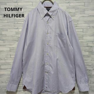 トミーヒルフィガー(TOMMY HILFIGER)のトミーヒルフィガー　長袖シャツ　ワイシャツ　ブランドロゴ刺繍　L 古着(シャツ)