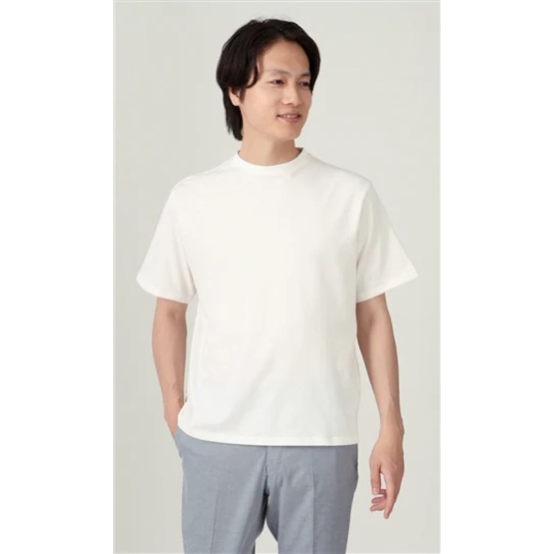 青山(アオヤマ)の青山AOYAMA ACTIBIZクルーネックTシャツ【CONTROLα】WH メンズのトップス(Tシャツ/カットソー(半袖/袖なし))の商品写真