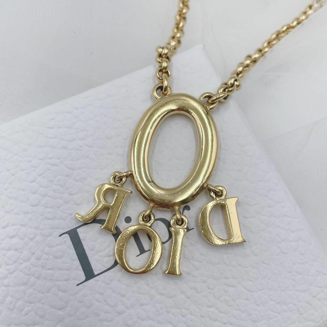 ✨希少✨Dior ロゴ ネックレス ゴールド ラインストーン 大ぶり チャーム