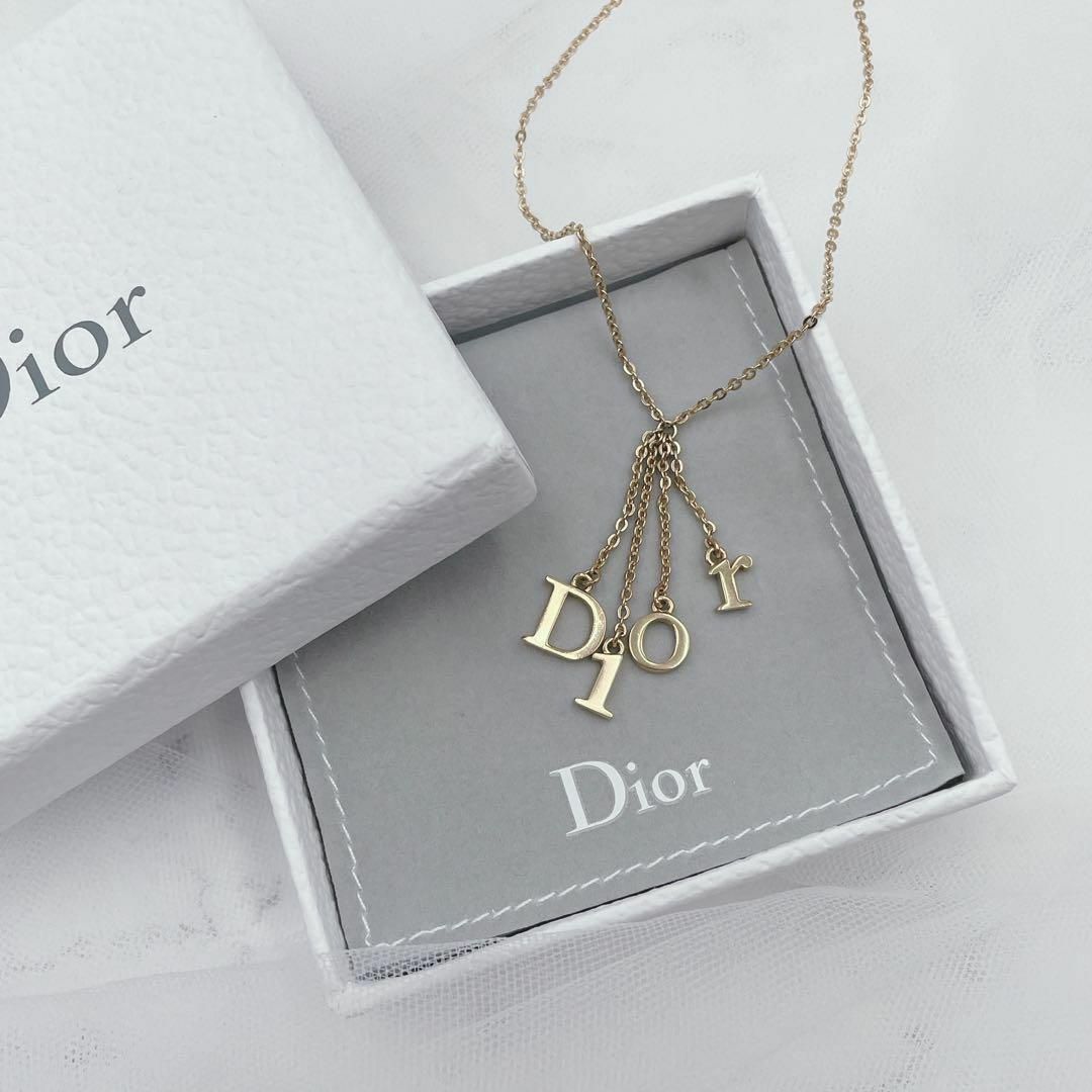 ✨希少✨ Dior ロゴ ネックレス ゴールド スウィング チャーム 刻印