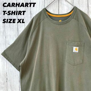 カーハート(carhartt)のCARHARTT カーハート　ゆるだぼオーバーサイズ XLポケット付Tシャツ　緑(Tシャツ/カットソー(半袖/袖なし))