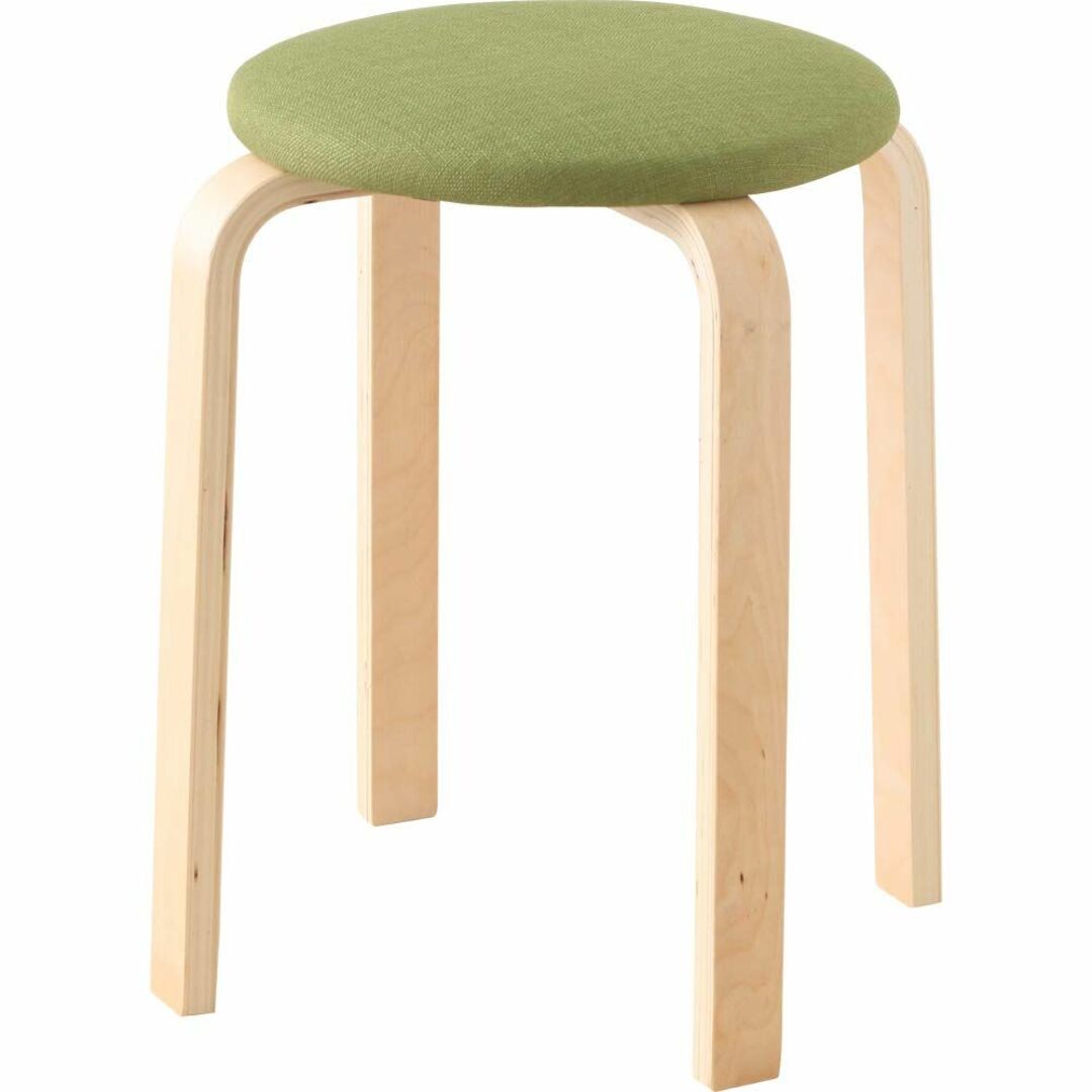 【色: 5)グリーン】アイリスプラザ 椅子 木製 スツール グリーン ファブリッ