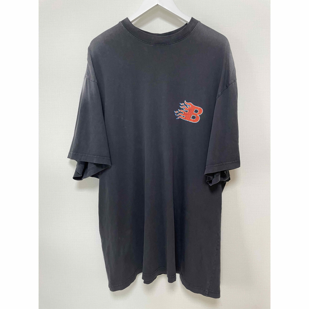 Tシャツ/カットソー(半袖/袖なし)ジャスティン着 バレンシアガ BALENCIAGA ファイアーTシャツ xsxl