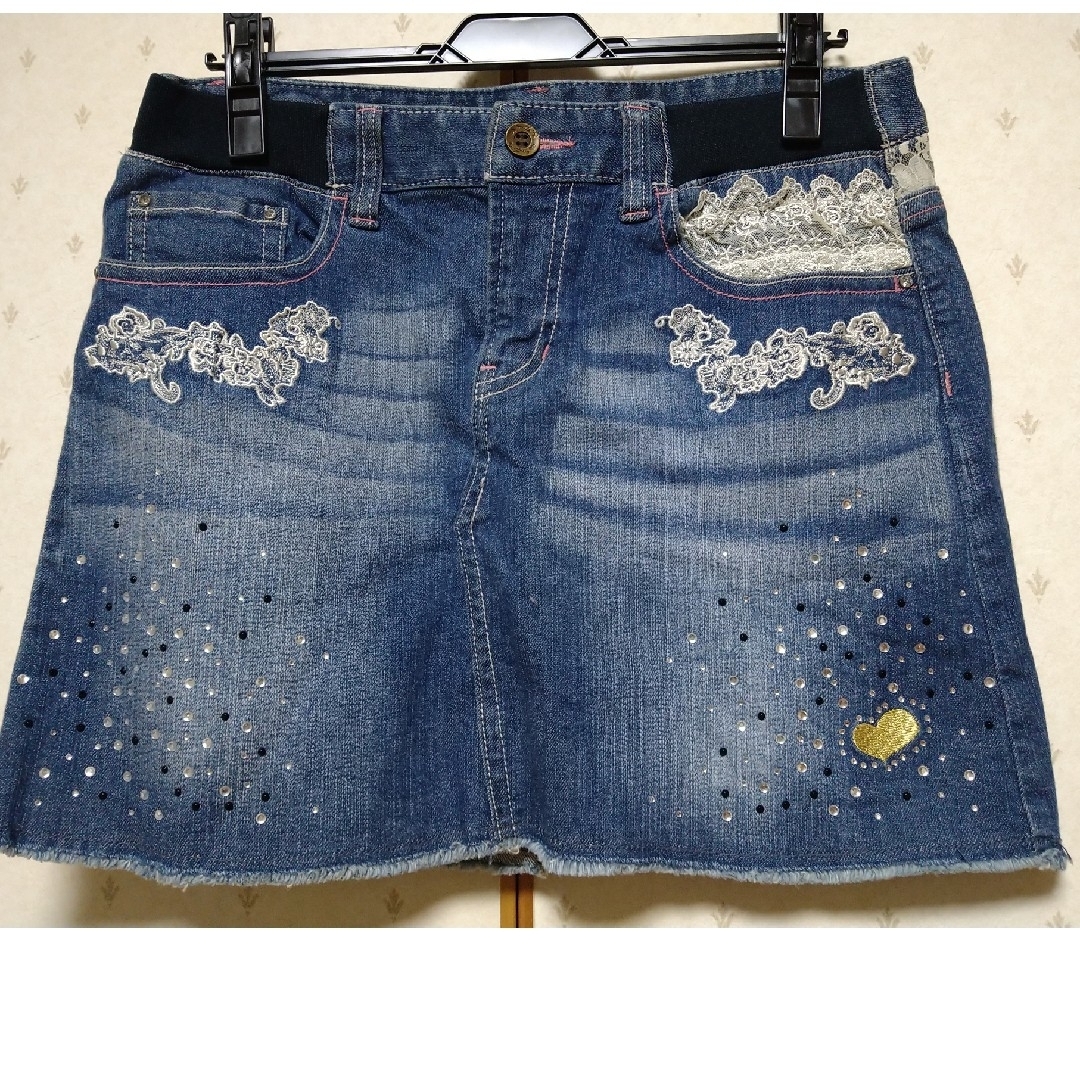 QVC &Loveアンドラブ　デニムミニスカート レディースのスカート(ミニスカート)の商品写真