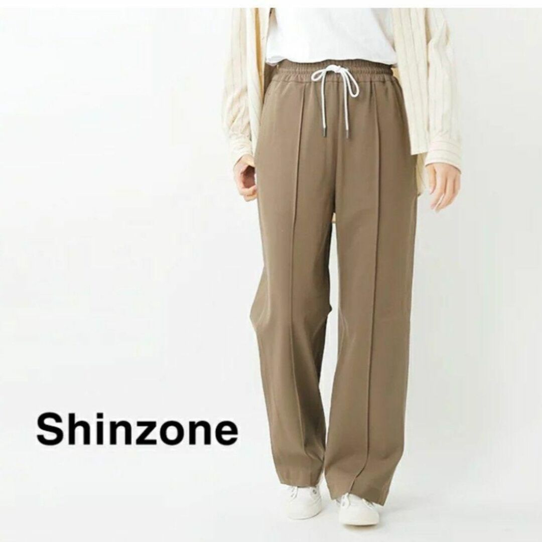 美品Shinzone シンゾーン コットンウエストギャザー トラックボーイパンツ-