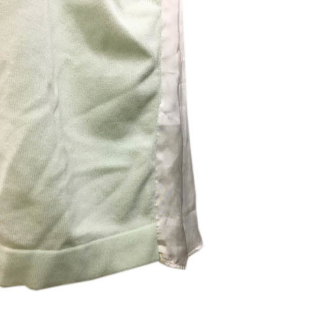 INDIVI(インディヴィ)のインディヴィ カットソー ニット 切替 バイカラー ノースリーブ 38 緑 白 レディースのトップス(カットソー(半袖/袖なし))の商品写真