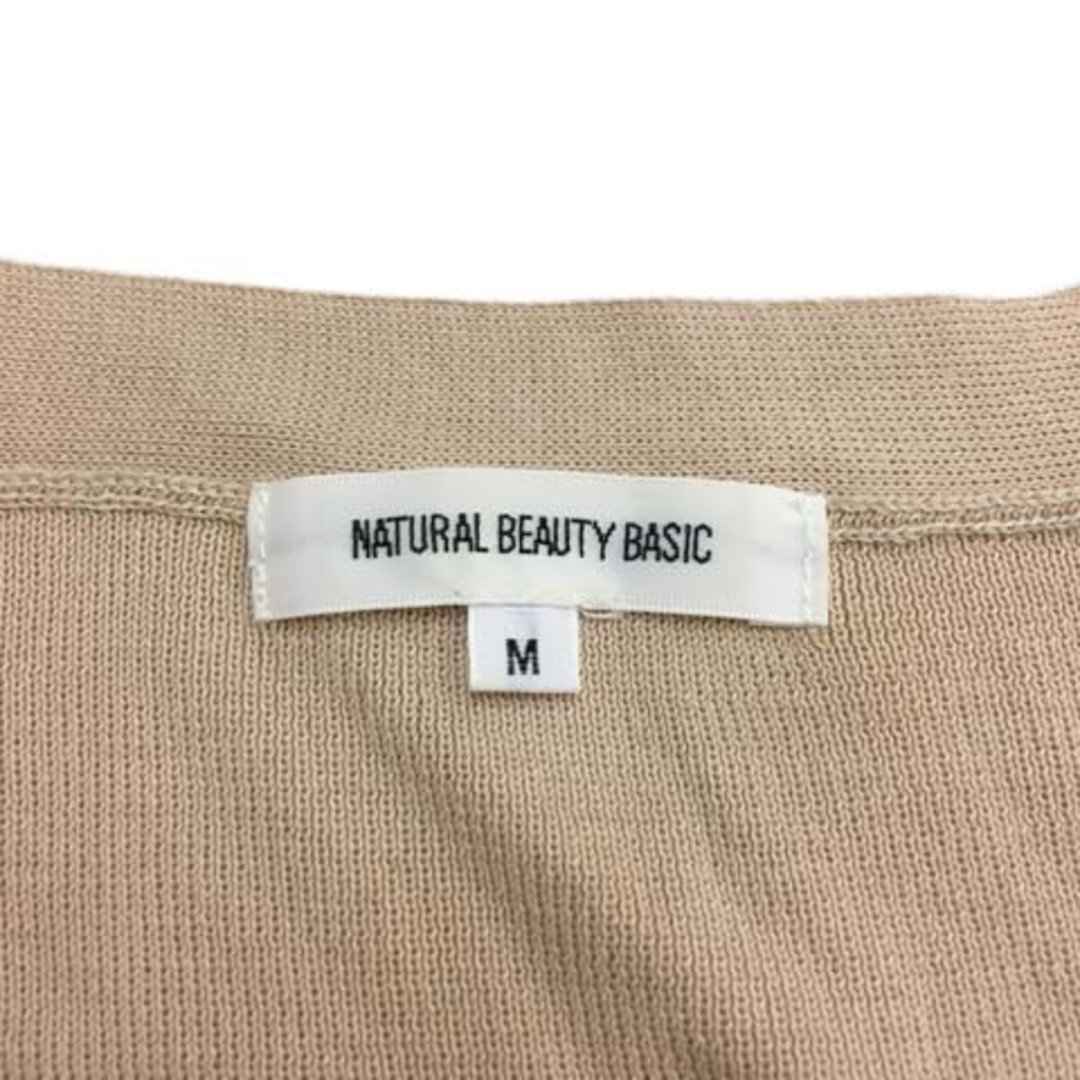 NATURAL BEAUTY BASIC(ナチュラルビューティーベーシック)のナチュラルビューティーベーシック カットソー ニット 半袖 M ベージュ レディースのトップス(カットソー(半袖/袖なし))の商品写真
