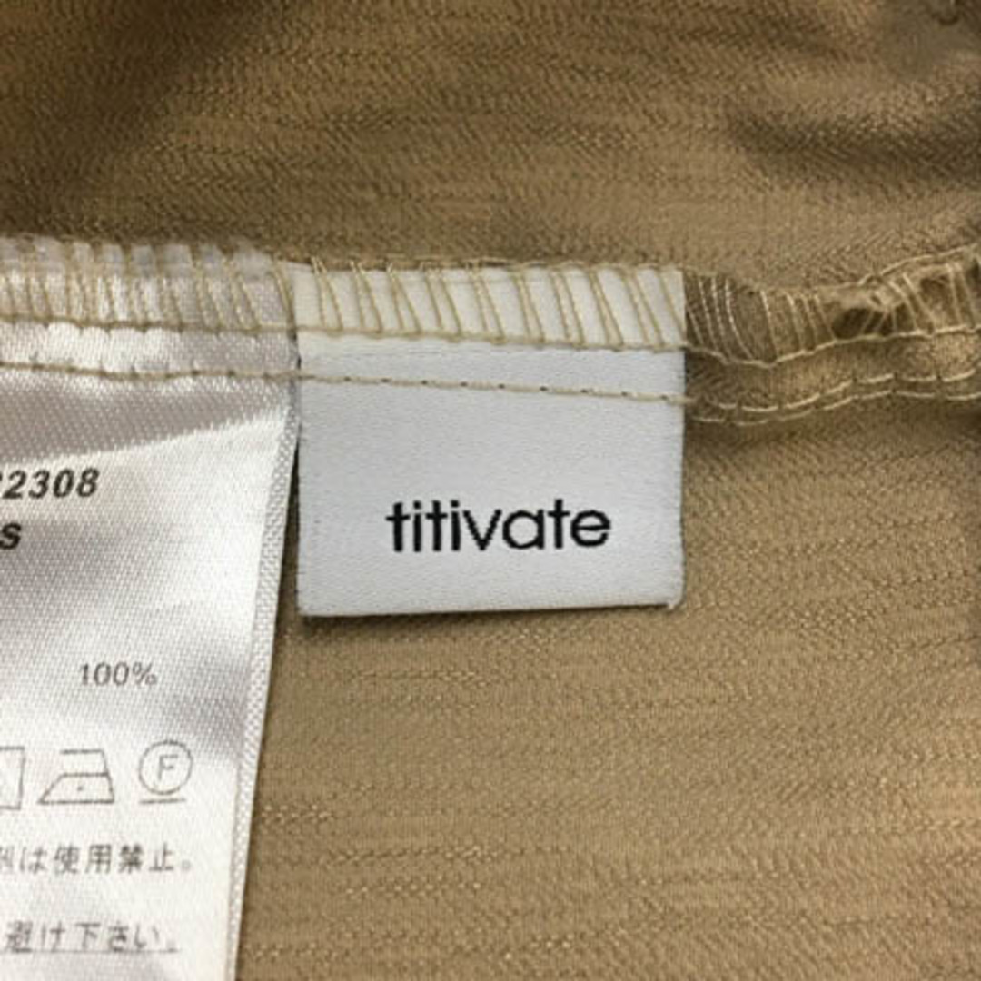 titivate(ティティベイト)のティティベイト パンツ ワイド ロング タック 無地 ベルト S ベージュ レディースのパンツ(その他)の商品写真