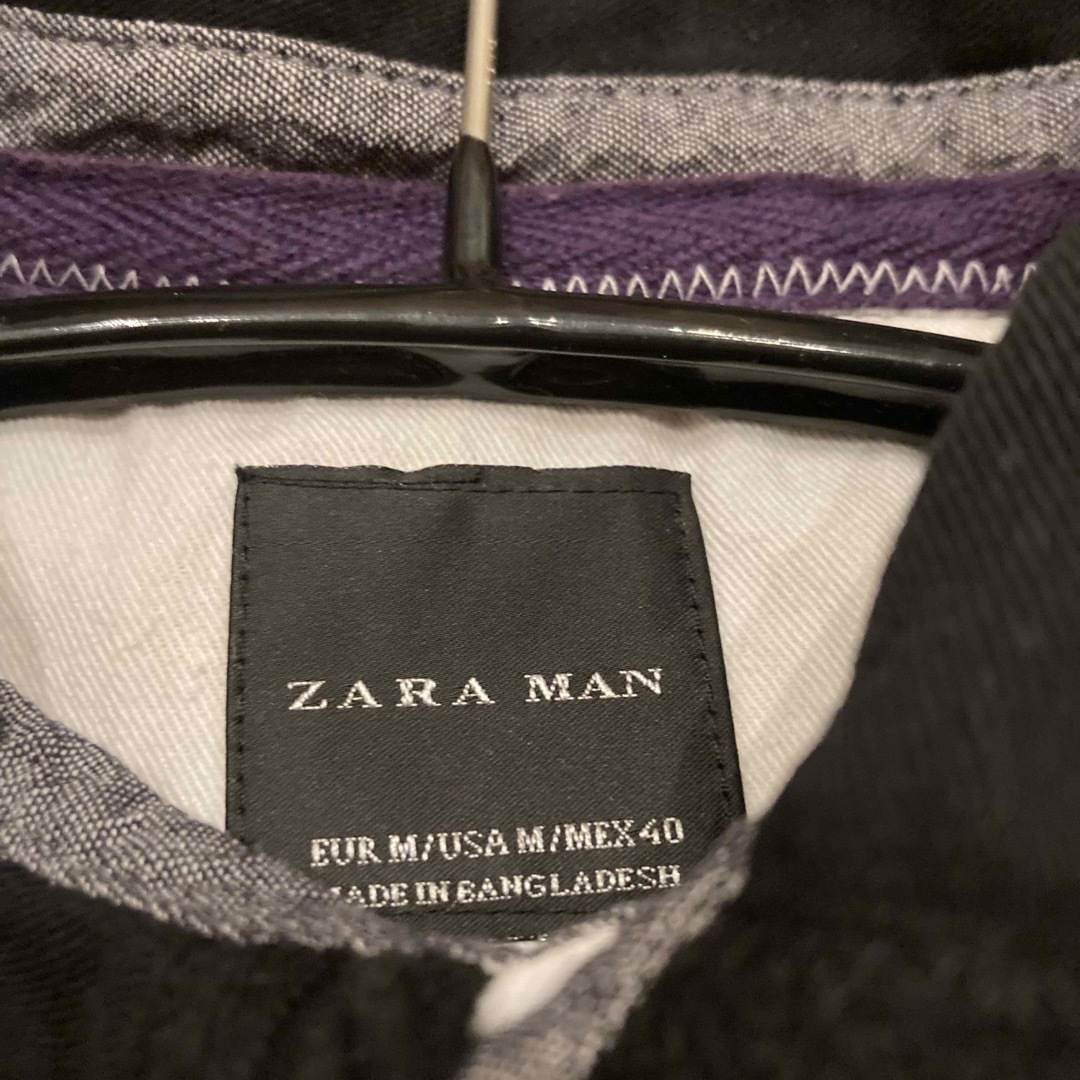 ZARA(ザラ)の送料込み　ザラ　ポロシャツ　ラグビー　ブラック メンズのトップス(ポロシャツ)の商品写真