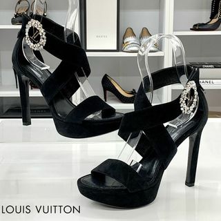 LOUIS VUITTON - 6926 未使用 ヴィトン スエード ビジュー LVロゴ