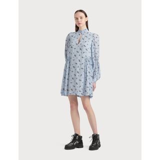 GANNI PRINTED GEORGETTE MINI DRESS(ミニワンピース)