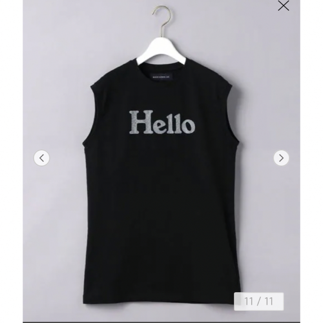 新品タグ付き　madisonblue hello ロゴノースリーブTシャツ　黒トップス