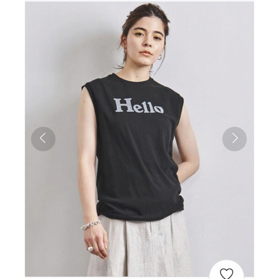 新品タグ付き madisonblue hello ロゴノースリーブTシャツ 黒-