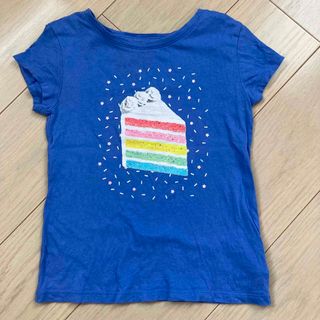 gap kids★ケーキプリントTシャツ ブルー 6−7y　S(Tシャツ/カットソー)