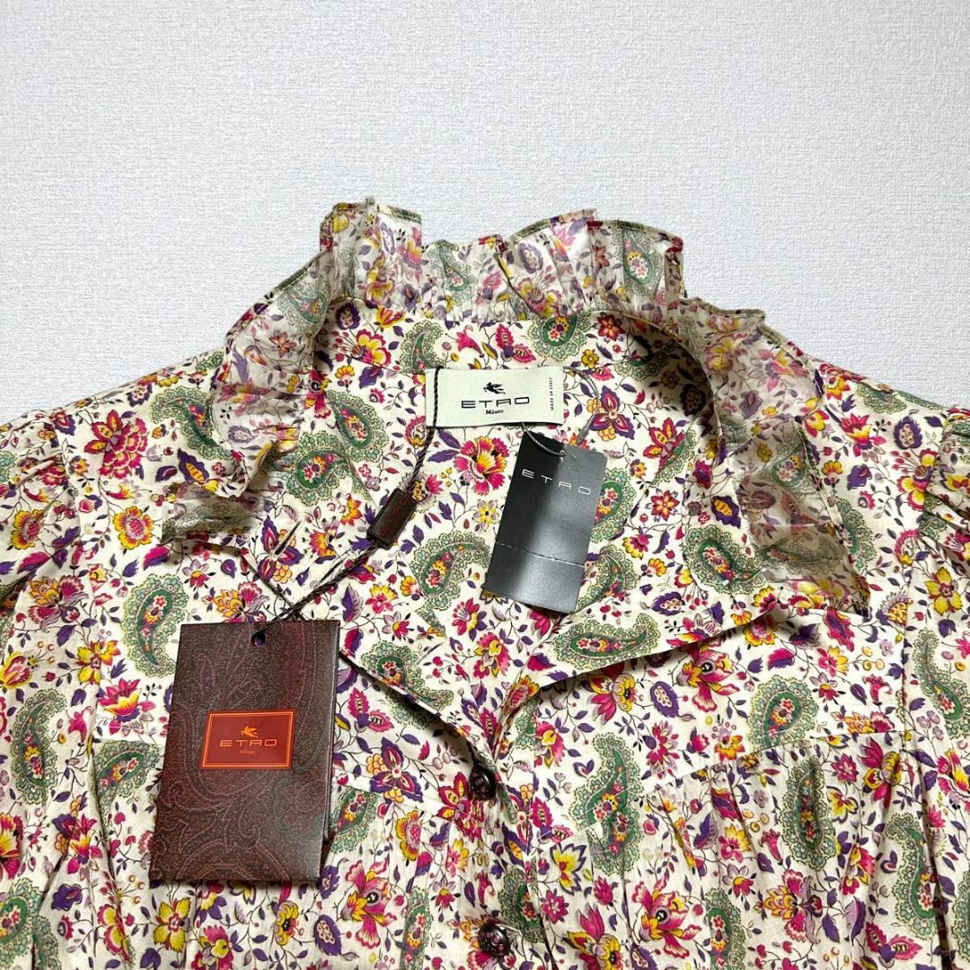 ETRO(エトロ)の【未使用タグ付き】エトロ ペイズリー フラワー 花柄 シャツ ワンピース ドレス レディースのワンピース(ひざ丈ワンピース)の商品写真