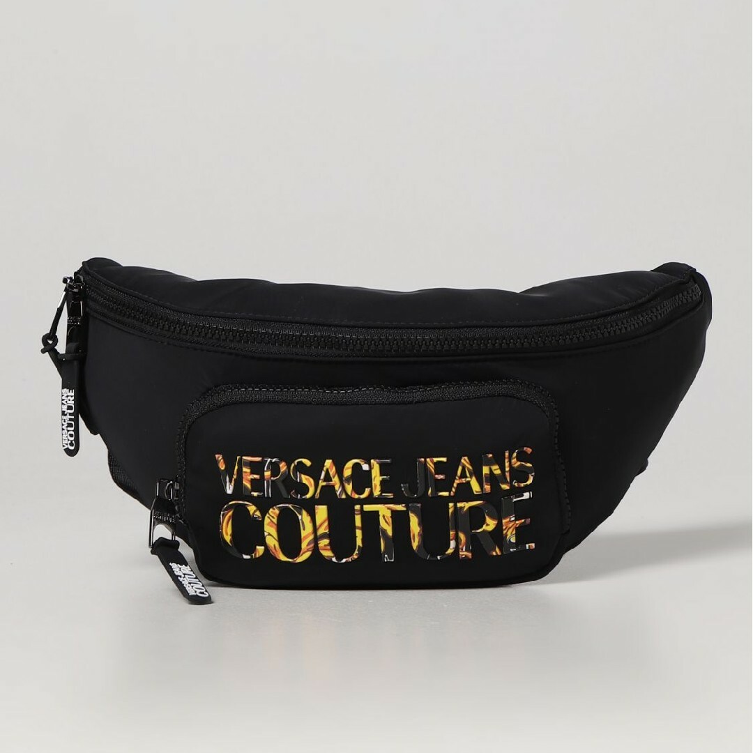 VERSACE JEANS COUTURE ボディバッグ ブラック ベルトバッグ