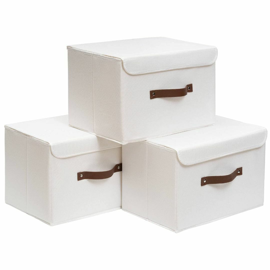 【色: ホワイト】OUTBROS 収納ボックス3個組収納ケース ふた付き大容量