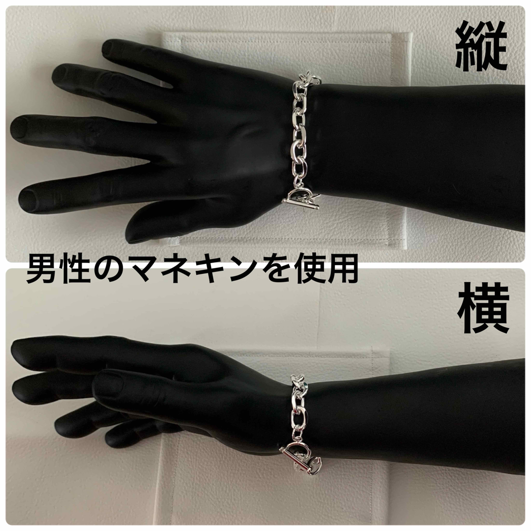 美品 希少 シルバー925 プラチナ メンズ マンテル チェーン ブレスレット