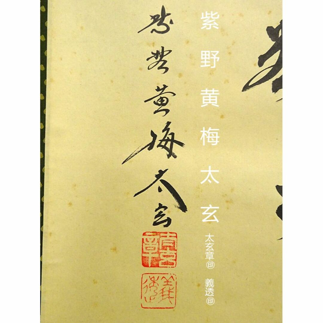 掛軸 大徳寺黄梅院小林太玄『横書き 書』紙本 共箱付 掛け軸 a01052