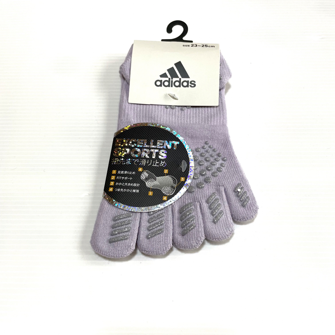 adidas(アディダス)のレディース【アディダス×福助】五本指ソックス滑り止め付き  4足セット スポーツ/アウトドアのランニング(ウェア)の商品写真