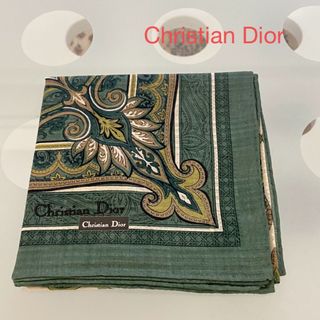 クリスチャンディオール(Christian Dior)の☆新品未使用☆クリスチャンディオール　ハンカチ　グリーン(ハンカチ/ポケットチーフ)