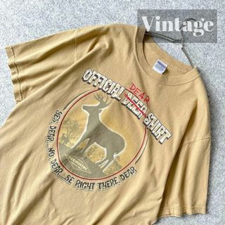 アートヴィンテージ(ART VINTAGE)の【vintage】鹿 シカ アニマル シルエット プリント ルーズ Ｔシャツ L(Tシャツ/カットソー(半袖/袖なし))