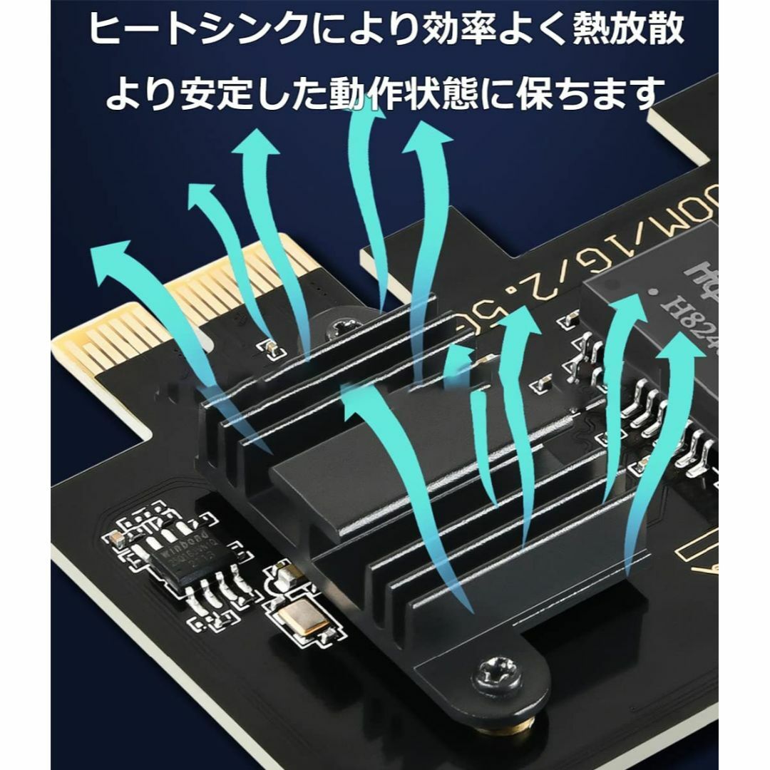 86%OFF!】 Multi Gigabit Network adapter RJ45 PCIe Lan Card ヒートシンク付 安定動作 2.5  GigaBit