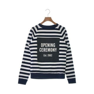 オープニングセレモニー(OPENING CEREMONY)のOPENING CEREMONY スウェット XS 紺x白(ボーダー) 【古着】【中古】(スウェット)