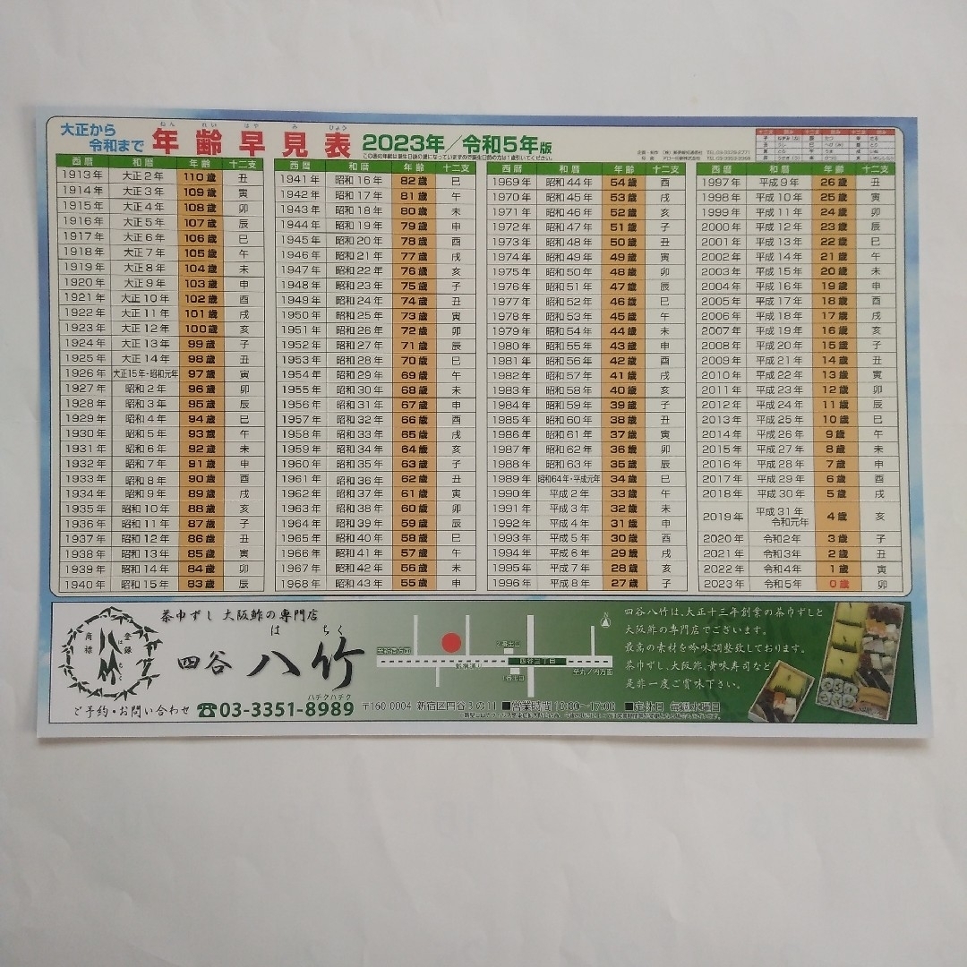【美品】 4枚 年齢早見表 下敷き 下じき したじき 2023年-25年3年間カレンダー 4枚 年齢早見表 下敷き 下じき したじき 2023年-25年3年間カレンダー