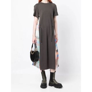 サカイ(sacai)の【未使用】 sacai Plaid Cotton Jersey Dress(ロングワンピース/マキシワンピース)