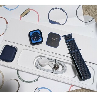 アップル(Apple)の【美品】Apple Watch 6 44mm Cellular ブルーアルミ(腕時計(デジタル))