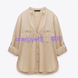 ザラ(ZARA)のonelove様専用　ロールアップスリーブシャツ　L(シャツ/ブラウス(長袖/七分))