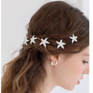 ヒトデ  ヘアピン Ｕピン 6本 ウェディング ヘッドアクセ(ヘアピン)