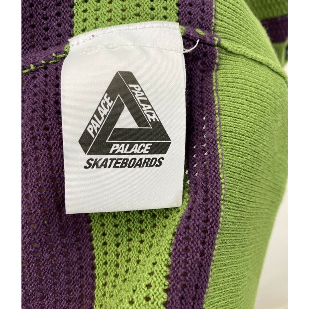 PALACE - 美品 パレス メッシュ半袖ポロシャツ ボーダー グリーン