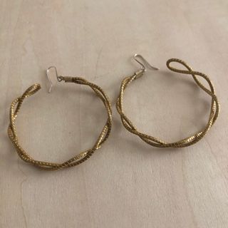 ビオジュエリー　フープピアス　黄金の草 ブラジル(ピアス)