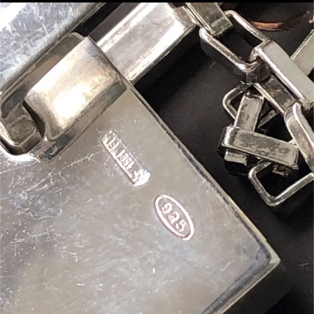 大振り GucciグッチプレートGペンダント ネックレス シルバー925 35g